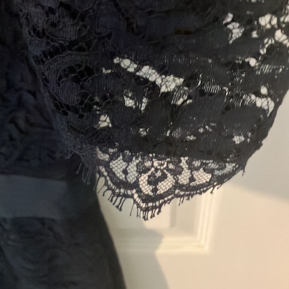 Wedding Guest Dress - Long Sleeve - Lace Silk Italian 40 - Picture 5 of 11